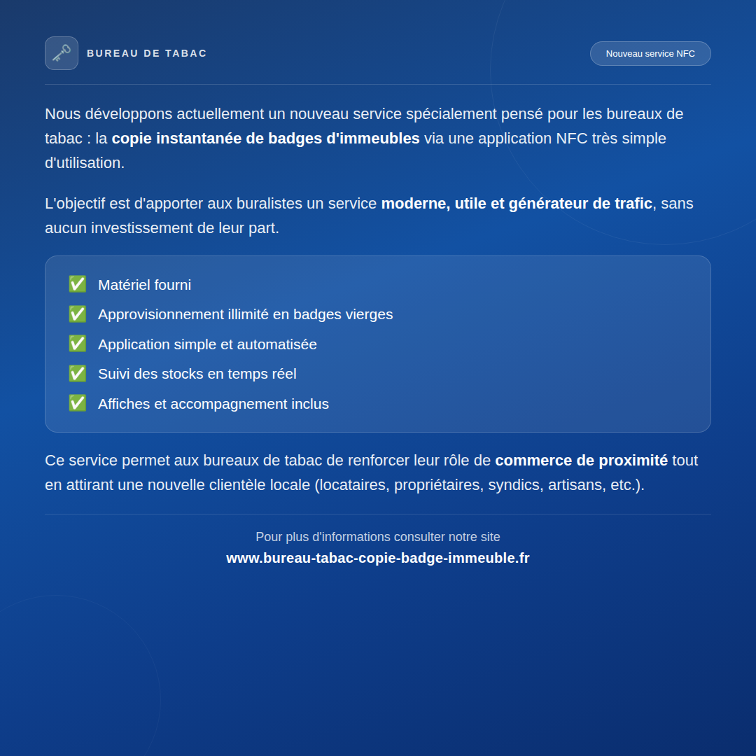 Proposition service NFC bureau de tabac